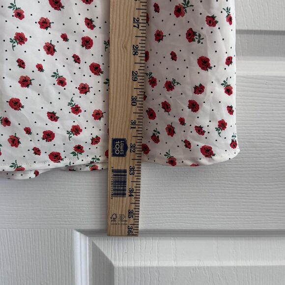 Forever 21 Dress Womens Medium White Red Floral Lace Slip Cami Lined Mini Zipper - Picture 3 of 9